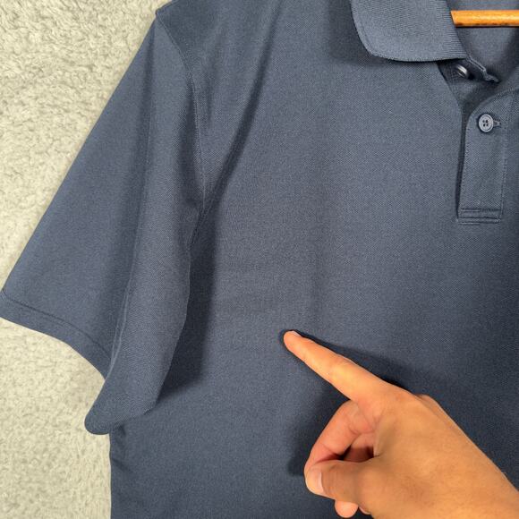 Lululemon Polo Shirt Mens Size Large Blue Performance Athletic Golf Tech - Picture 4 of 10